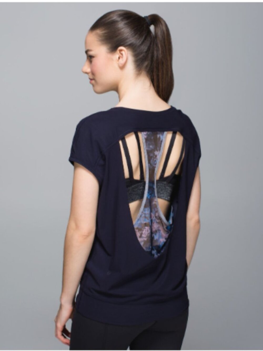 Lululemon If You're Lucky Short Sleeve Tee Naval Blue SizeL/10-12